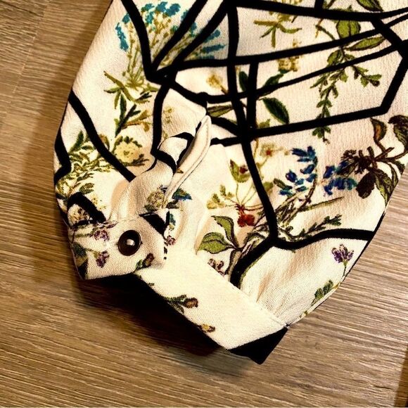 WAYF HENDRIX PRINT V-NECK ABSTRACT FLORAL LONG SLEEVE SHEATH DRESS M NWT - Picture 16 of 17